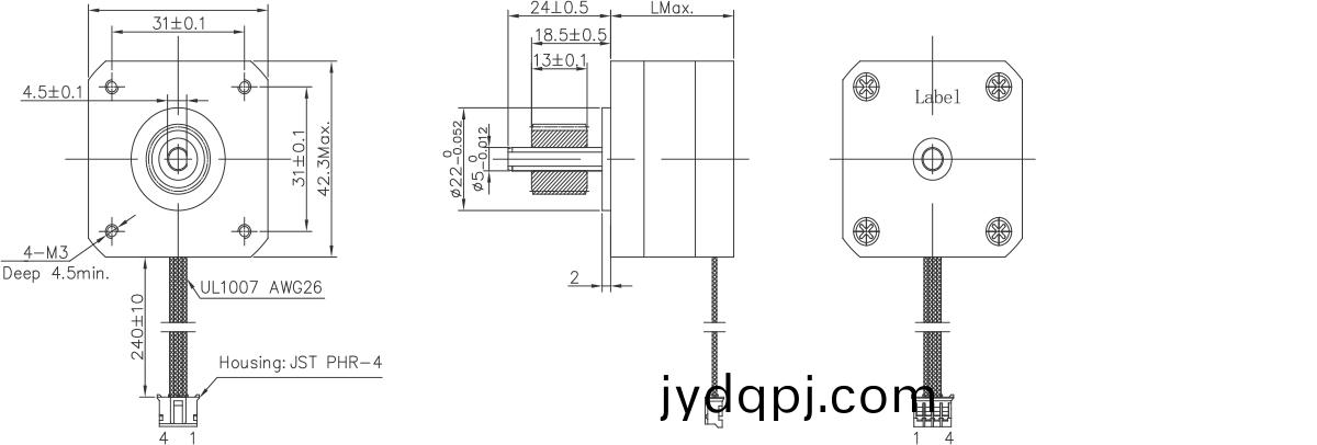 OT-42HS4O-002步进电机_3D打印机步进电机_激光设备步进电机-万至达电机