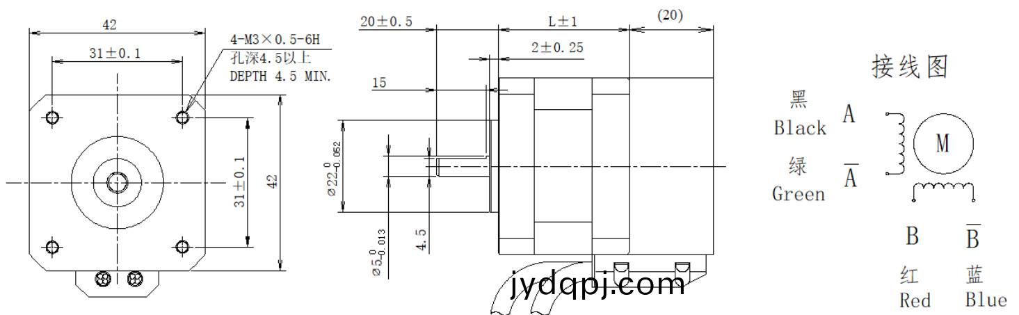 42系列1.8°两相闭环步进电机结构