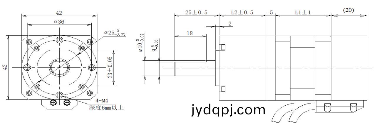 42系列闭环步进电机+齿轮箱结构
