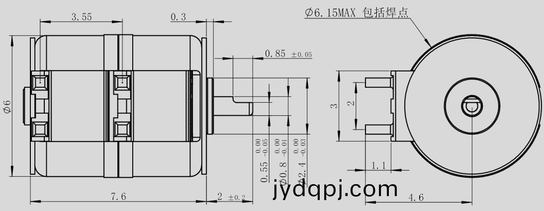 OT-SM6.0L-001步进电机_6mm摄像头升降电机-万至达电机