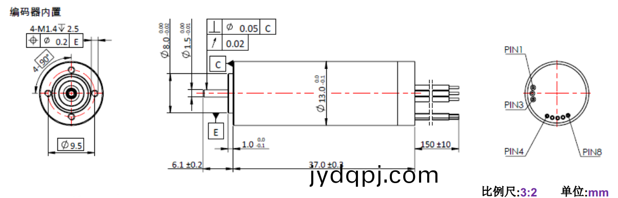 ECS 1337 内置编码器空心杯电机-万至达电机