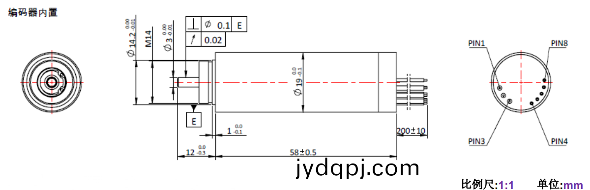 ECS 1958 内置编码器空心杯电机-万至达电机