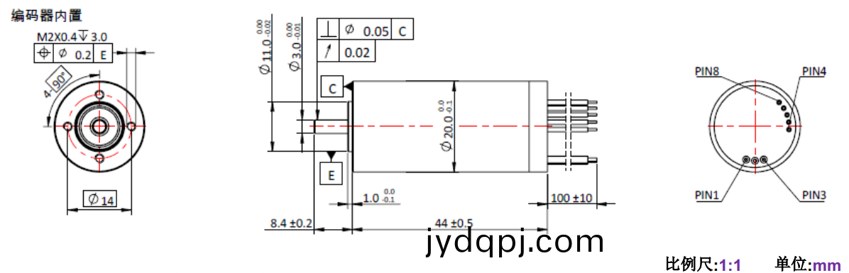 ECS 2044 内置编码器空心杯电机-万至达电机